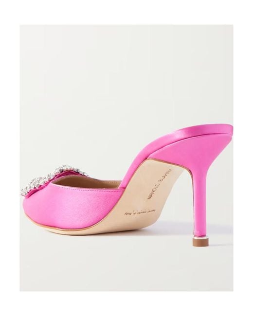 Manolo Blahnik Pink Hangisimu Pointed High Heels