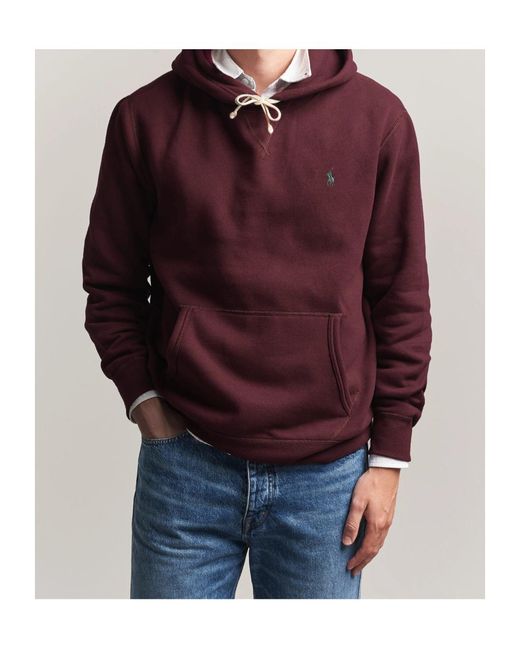 Polo Ralph Lauren Red Drawstring Hoodie for men