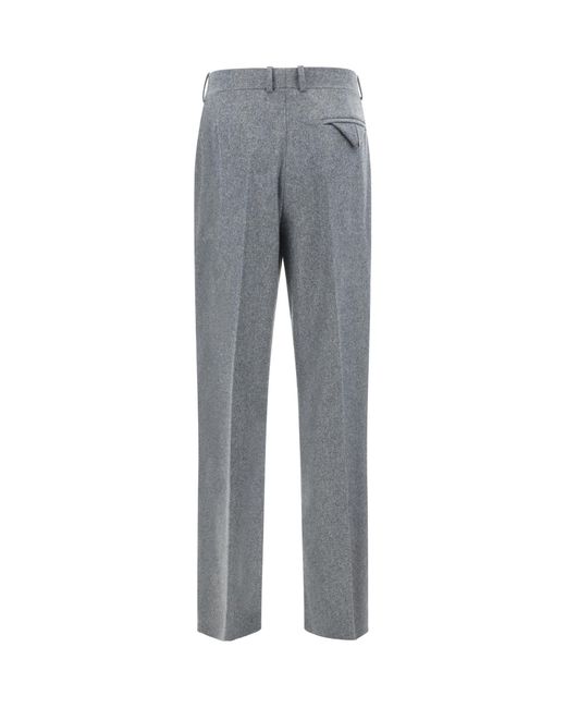 Bottega Veneta Gray High-Waisted Straight Leg Trousers for men