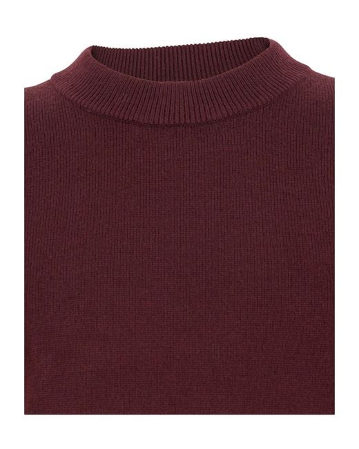 sunflower Red Long-Sleeved Crew Neck Sweater for men
