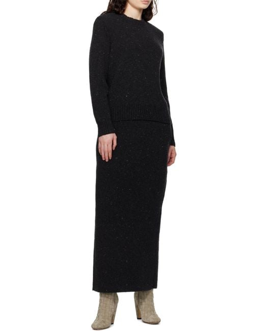 Bottega Veneta Black Lurex Detailed Knitted Skirt