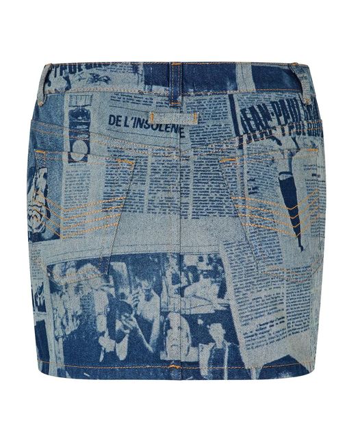 Jean Paul Gaultier Blue Mini Denim Skirt With Belt Loops