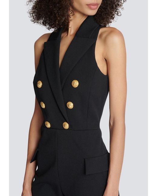 Balmain Black Balmaain Buttoned Jumpsuit