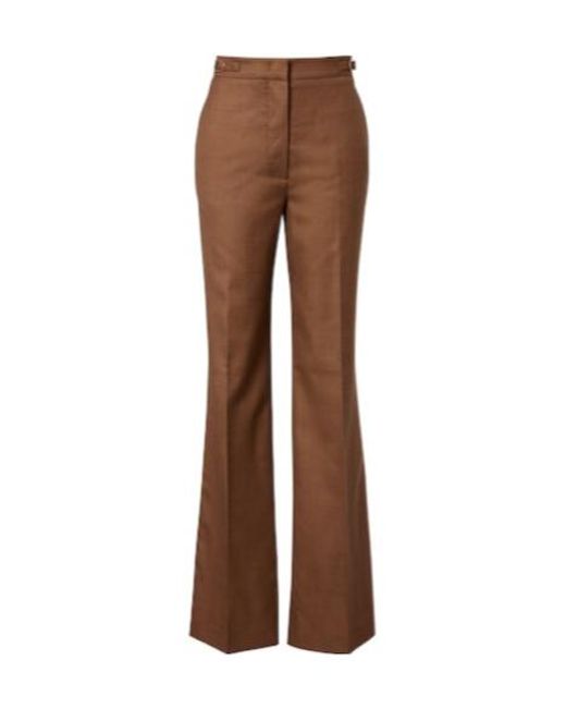 Gabriela Hearst Brown Wool And Silk Flared Pants