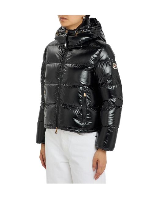 Moncler Black Padded Hooded Nylon Jacket