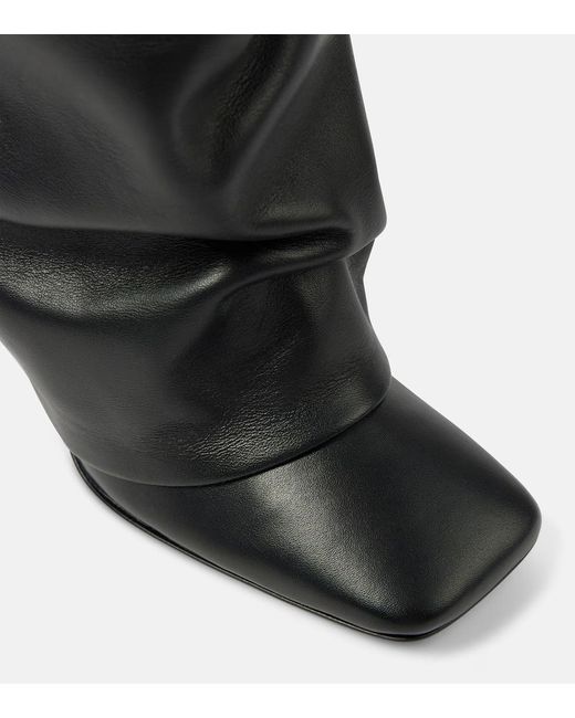 The Attico Black Rea Leather Knee-High Boots
