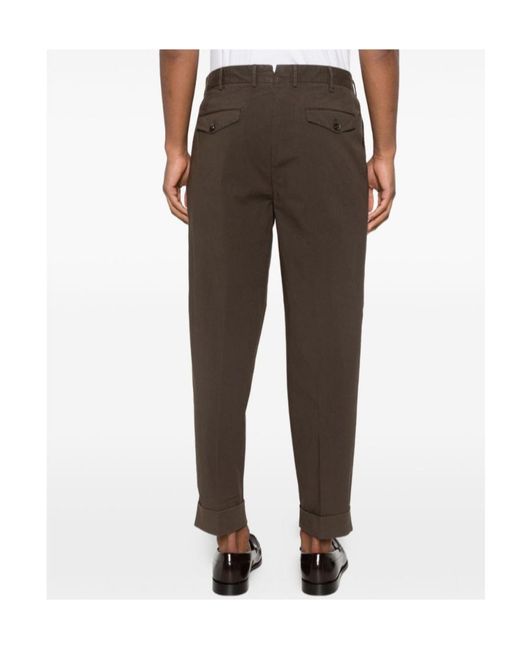Pt Pantaloni Gray Pt Torino Carrot 2P Pleated Pants for men