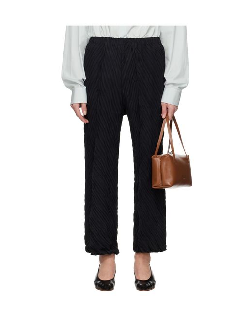 Issey Miyake Black Elastic Waist Casual Pants