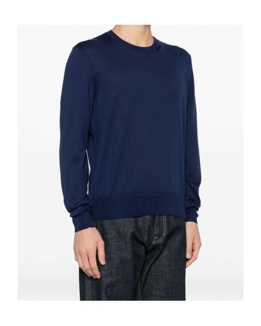 Tom Ford Blue Crew Neck Long-Sleeved Sweater for men