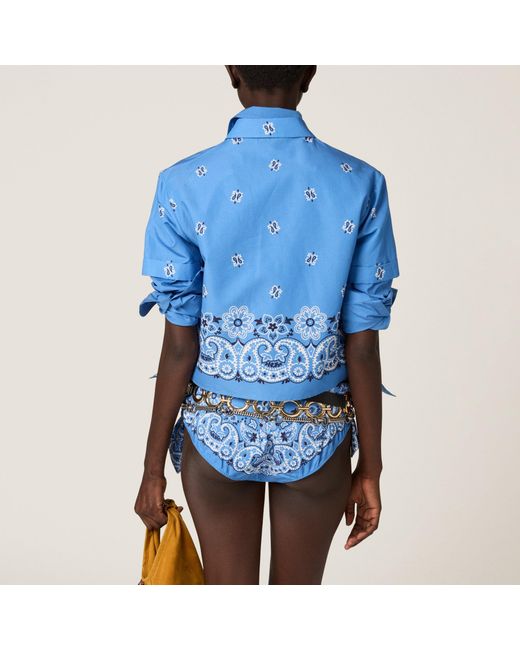 Miu Miu Blue Printed Poplin Briefs