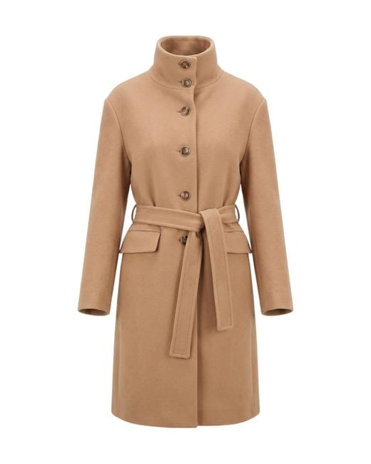 Pinko Natural Belted Button-Down Coat