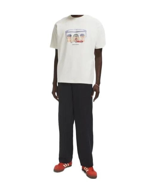 Drole de Monsieur White Graphic Print T-Shirt for men