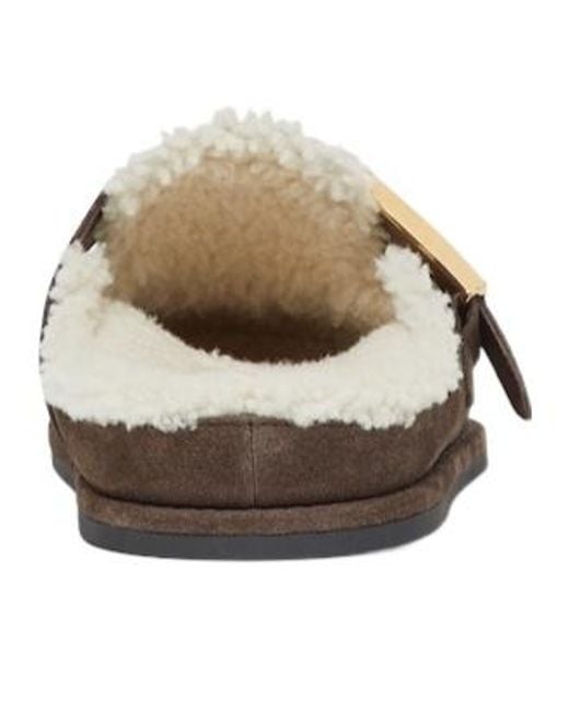 Fendi Brown Feel Round Toe Slippers