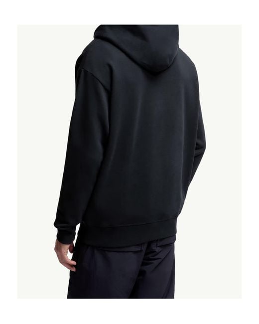 Moncler Blue Grenoble Logo Embroidered Long-Sleeved Hoodie for men