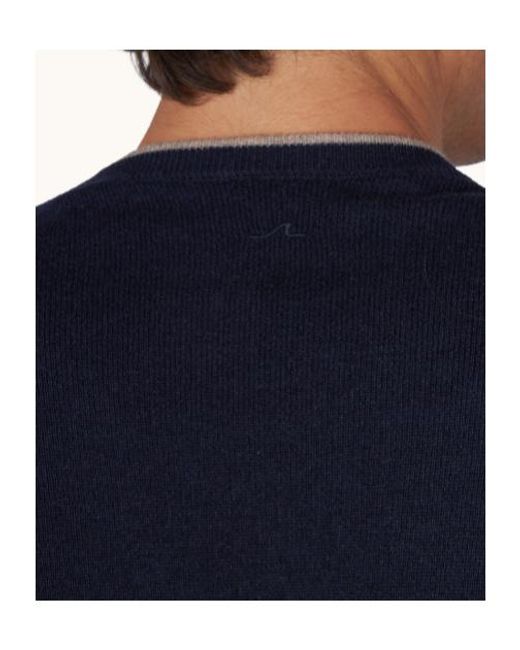 Paul & Shark Blue Contrast Trim Knitted Sweater for men