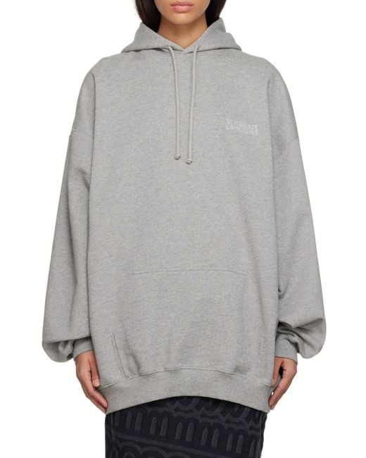 Vetements White Inside-Out Logo Embroidered Hoodie for men