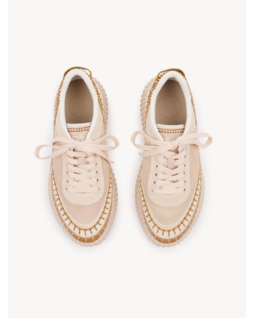 Chloé Pink Chloé Nama Lace-Up Sneakers