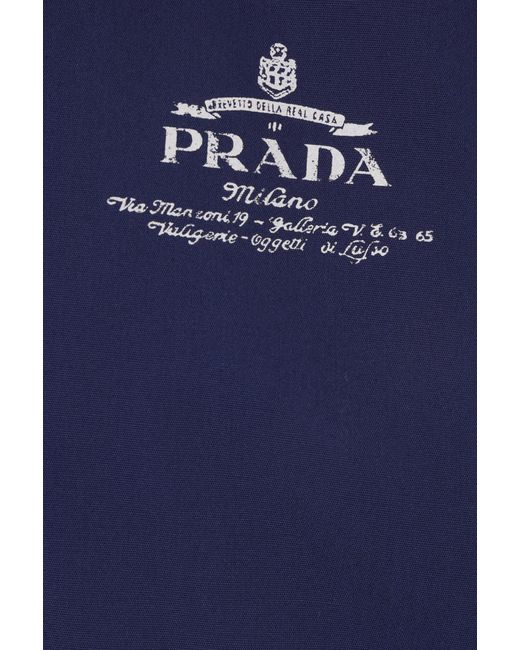 Prada Blue Logo Printed Zipped Jacket for men