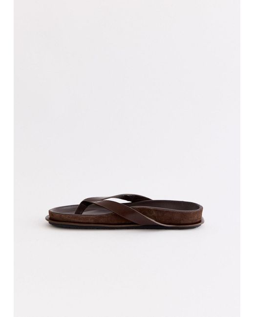 Jacquemus Brown Round-Toe Flat Sandals