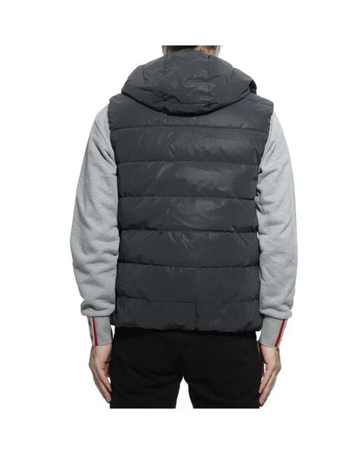 Hydrogen Black Hooded Vest Down Jacket for men