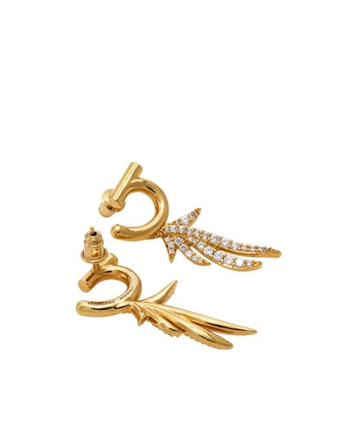 Ferragamo Metallic Ferragamo Eyewear Crystal Drop Earrings