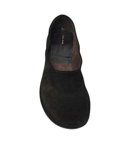 The Row Black Canal Slip On Loafers