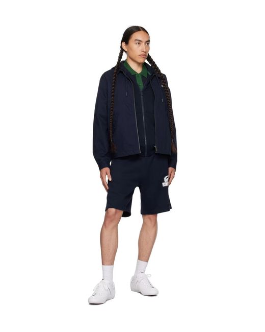 Lacoste Blue Square Neck Zipper Casual Jacket for men