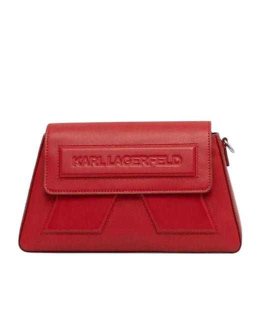 Karl Lagerfeld Red Logo Shoulder Bag