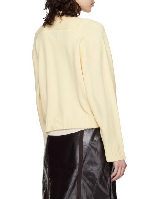 Loulou de Saison Natural Homere Embroidered Cashmere Polo Sweater