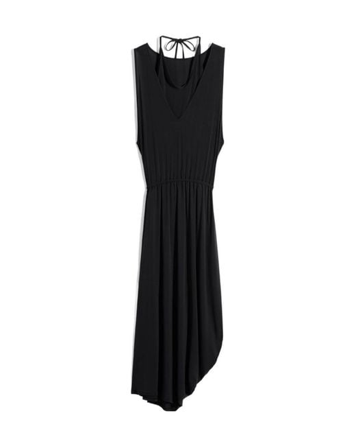 Lemaire Black Ruched Sleeveless Dresses