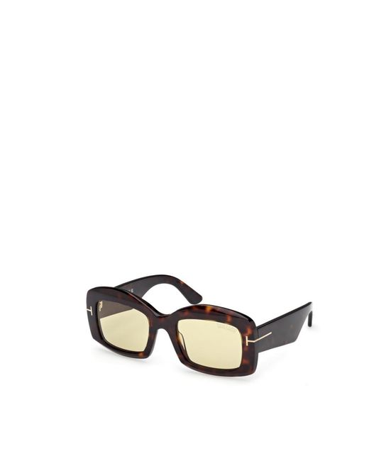 Tom Ford Metallic Eyewear Venetia Rectangle Frame Sunglasses