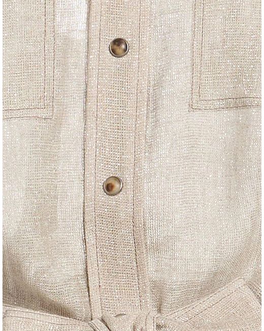 Brunello Cucinelli Natural Metallic Shirt Dress