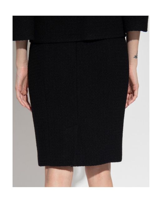 Moschino Black Strap-Detail Pencil Skirt