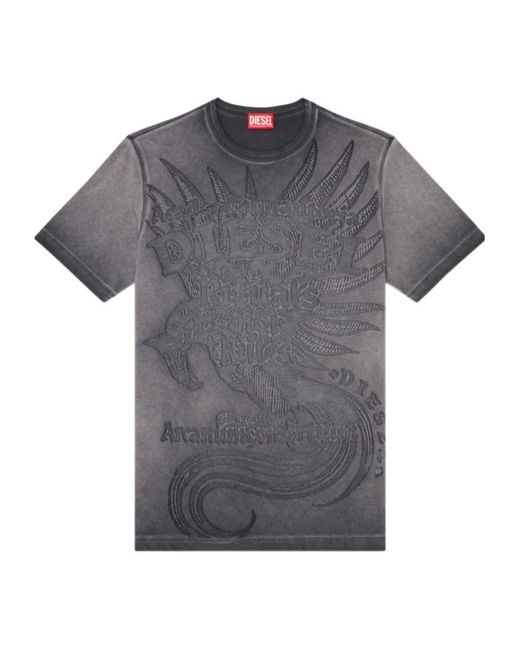 DIESEL Gray T-Rawjust-Aa1 Crewneck T-Shirt for men