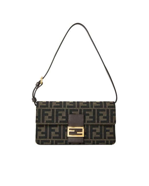Fendi Black Print Shoulder Bag