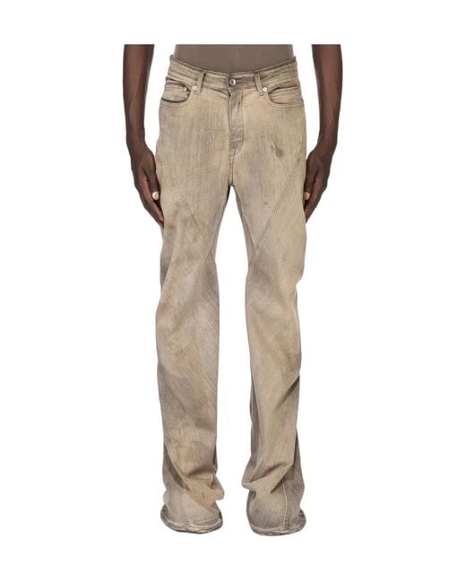 Rick Owens Natural Washed Bootcut Jeans for men
