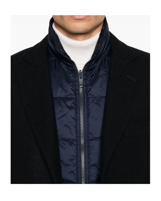 Fay Blue Single-Breasted Double Coat for men