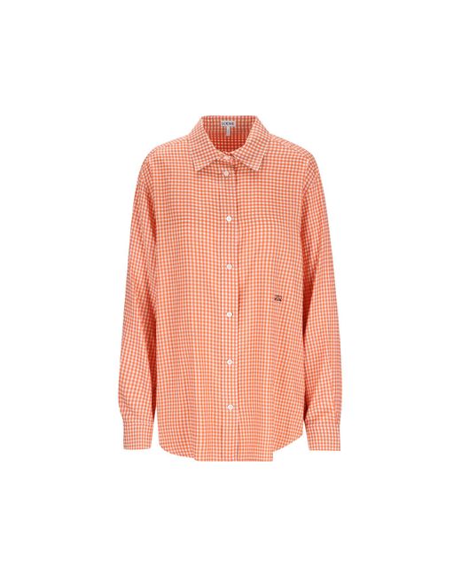 Loewe Pink Long Sleeve Checked Shirt