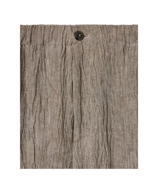 Emporio Armani Gray Button Detailed Wide Leg Pants for men