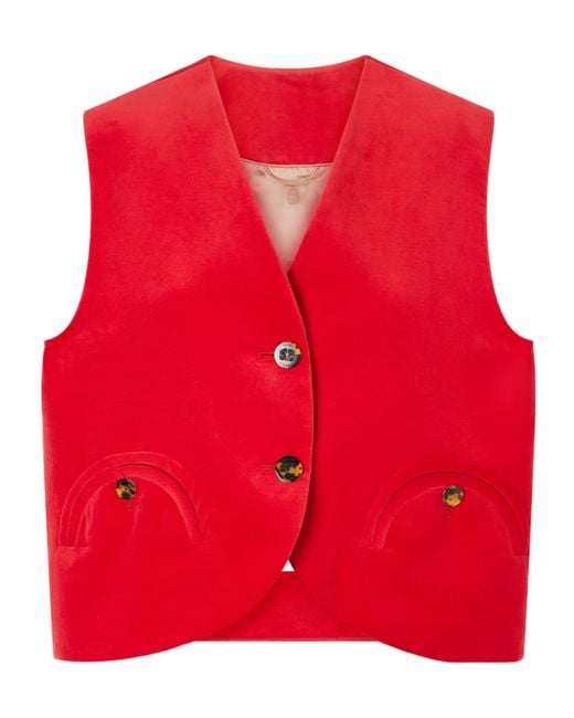 Blazé Milano Red Gliss Button Waistcoat