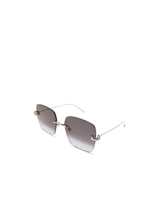 Cartier Metallic Square Frame Sunglasses