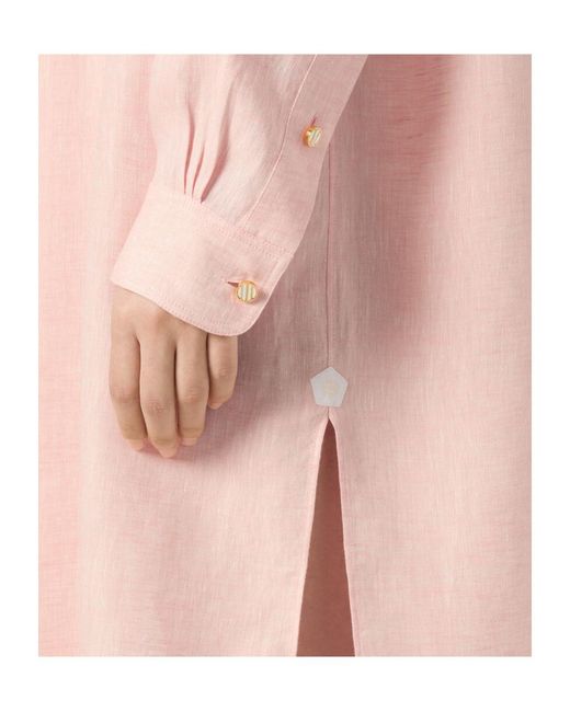 Loro Piana Pink Long-Sleeved Shirt Dress