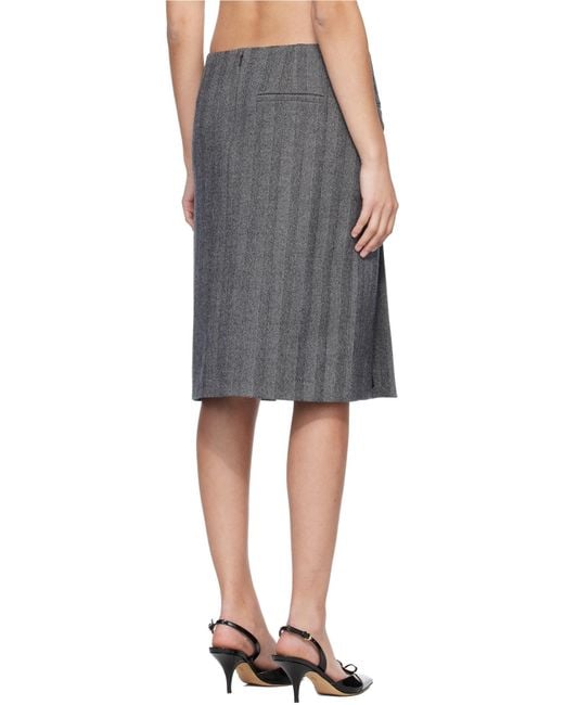 Ferragamo Gray Striped Skirt