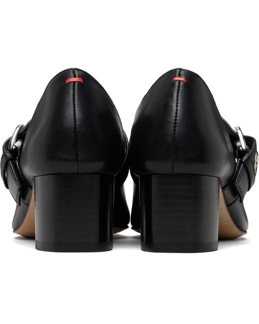 Aeyde Black Lina Eyelet Mary Jane High Heels
