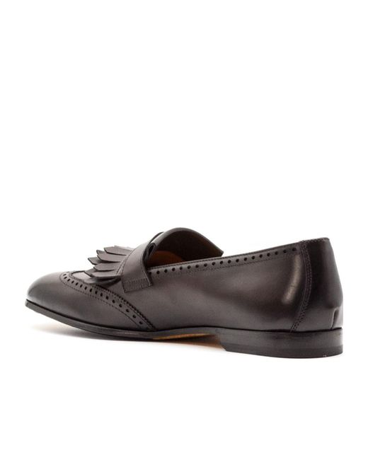 Doucal's Brown Buckled Fringe Loafers for men