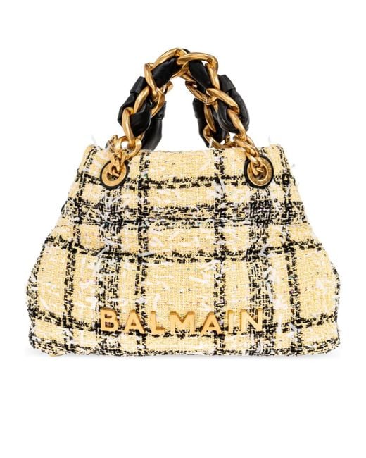 Balmain Metallic Soft Cabas Small Shopping Bag