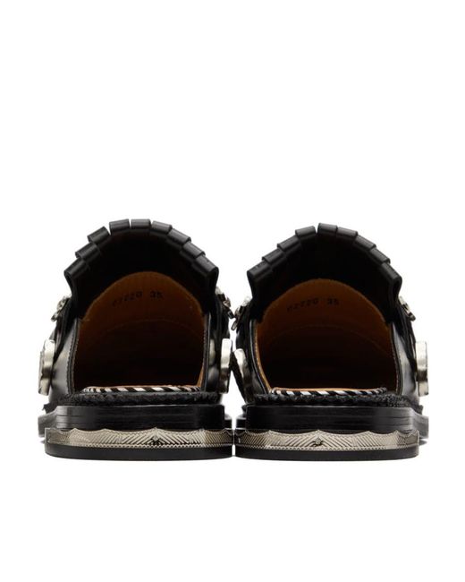 Toga Black Tassel Muller Shoes