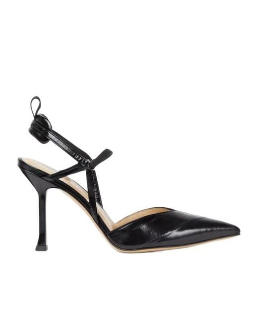 Fendi Black Very Colibri Hagfish Leather High-Heeled Slingback
