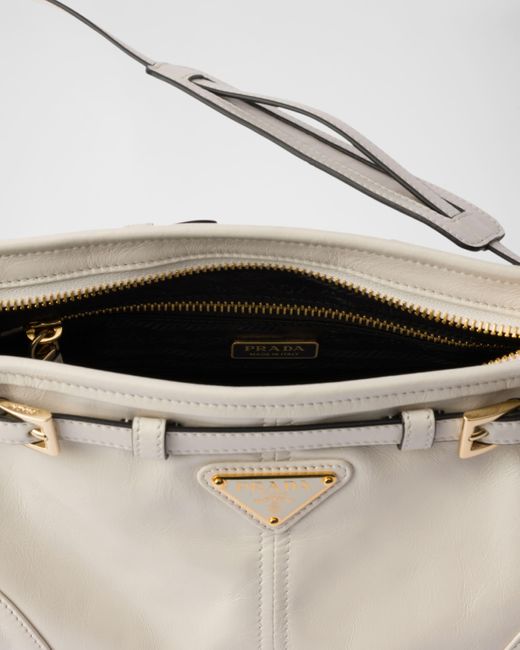 Prada White Small Leather Shoulder Bag
