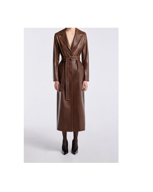 Nour Hammour Brown Long-Sleeved Coat